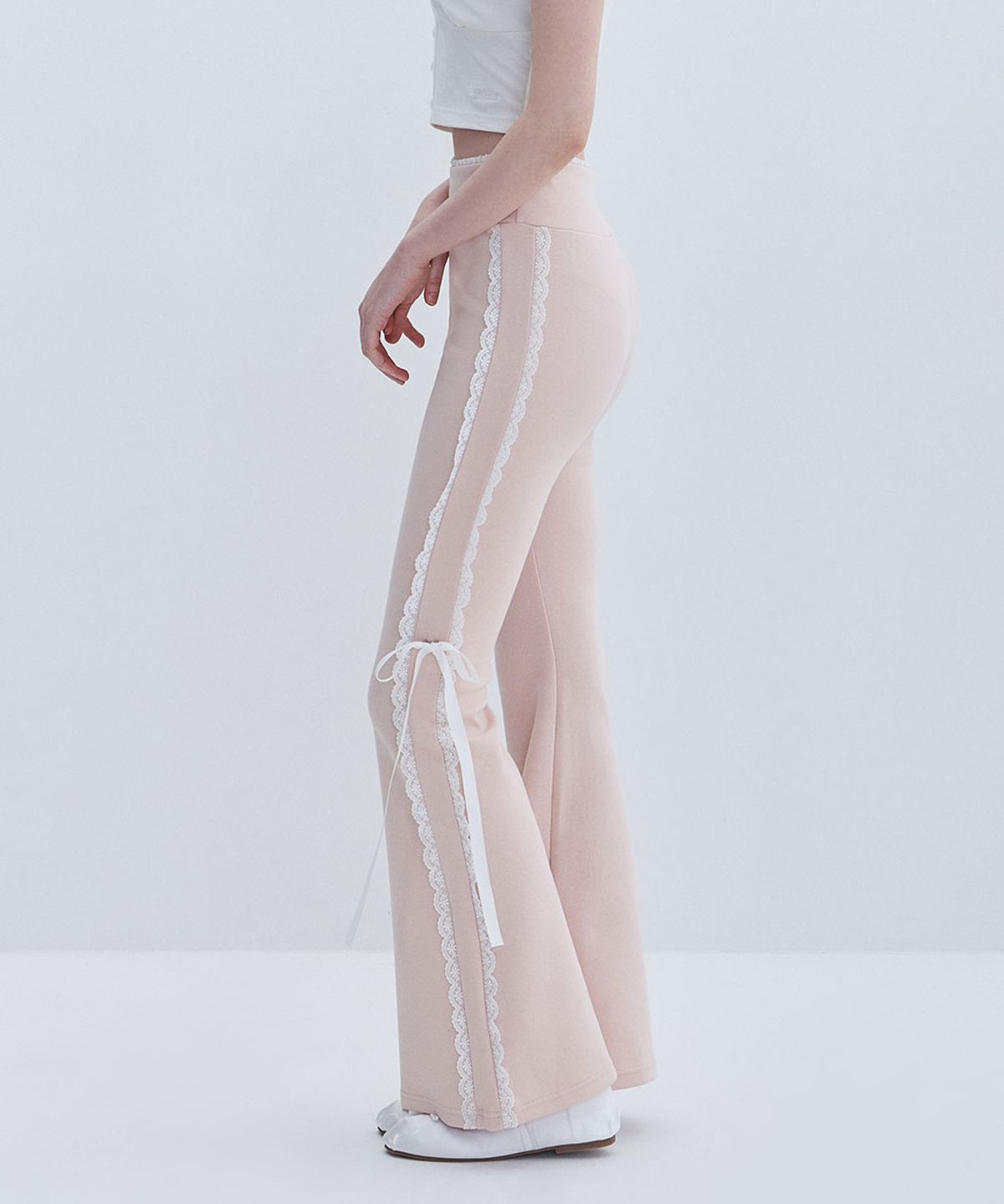 모아벨(MOABEL) CONTOUR LINE RIBBON PANTS - PINK