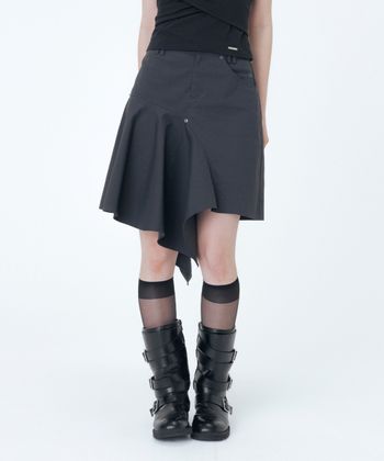 One Side Draped Midi Skirt