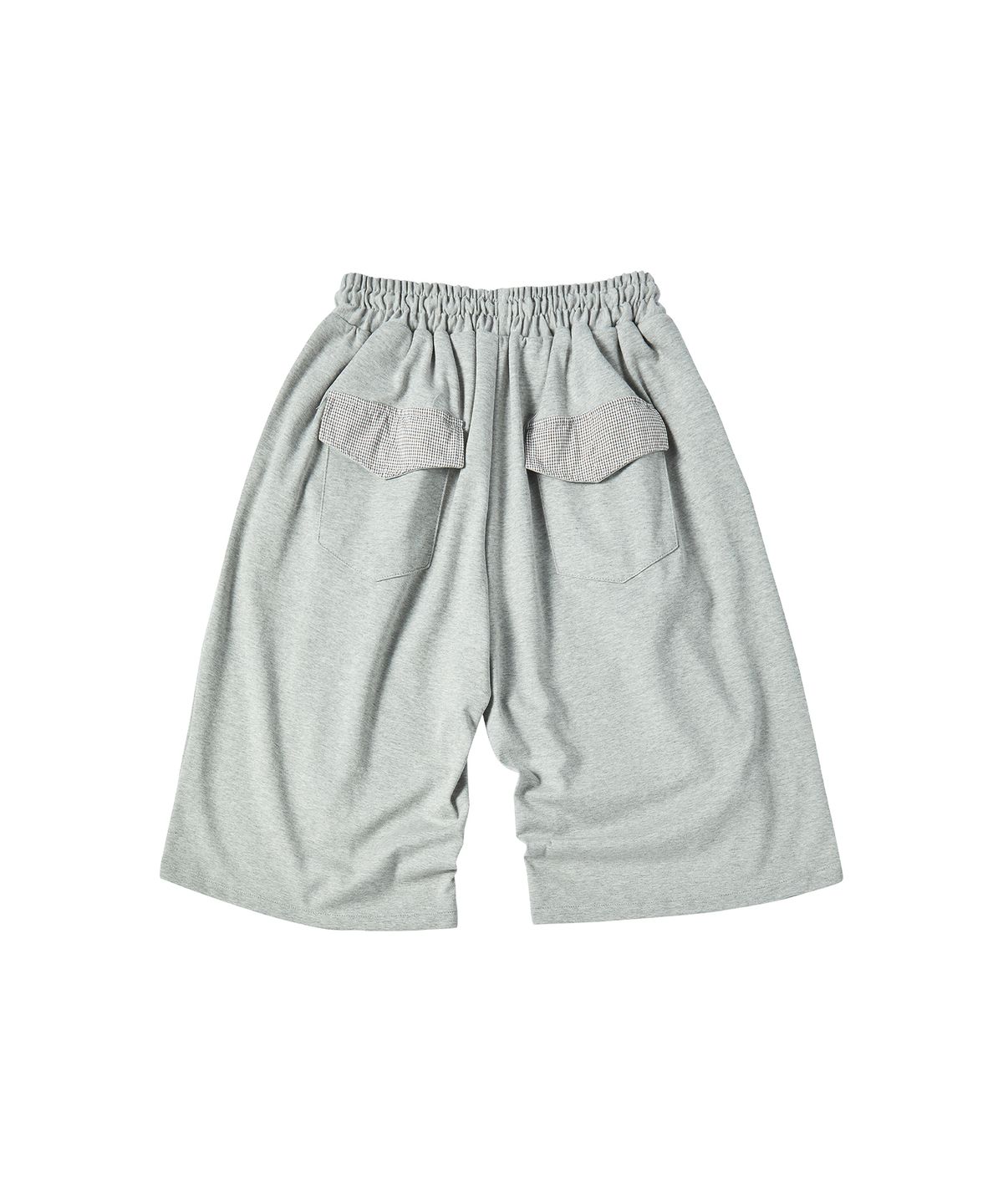 꼬모니노즈(COMONINOZ) CHECK POCKET SWEAT SHORTS [GRAY]