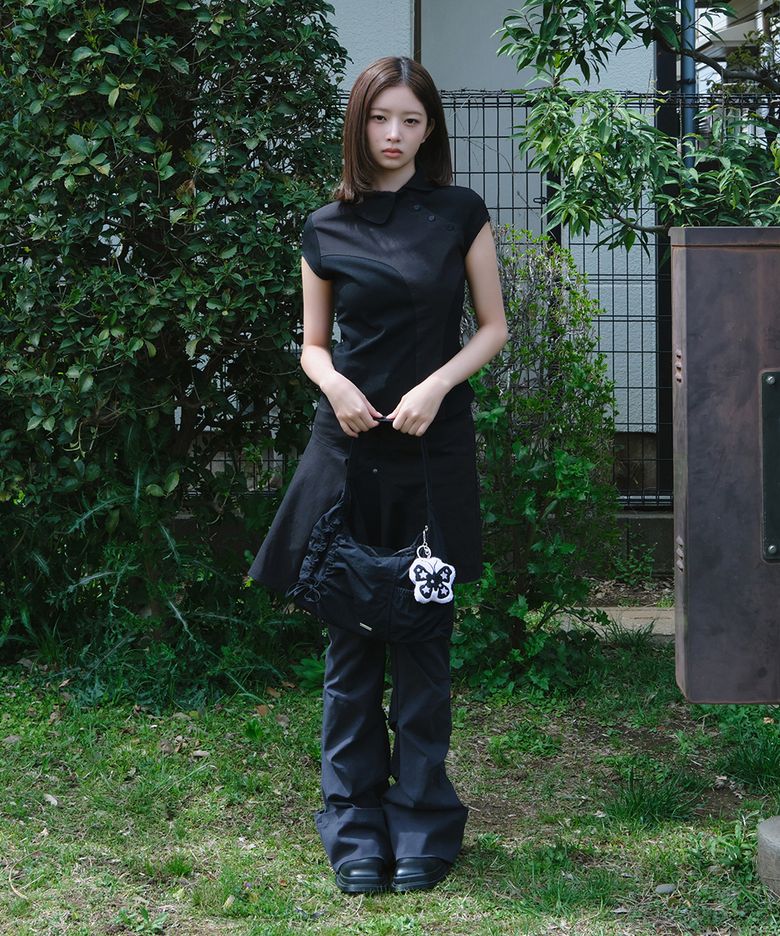 [레이 PICK] Two line layered folding pants CHARCOAL