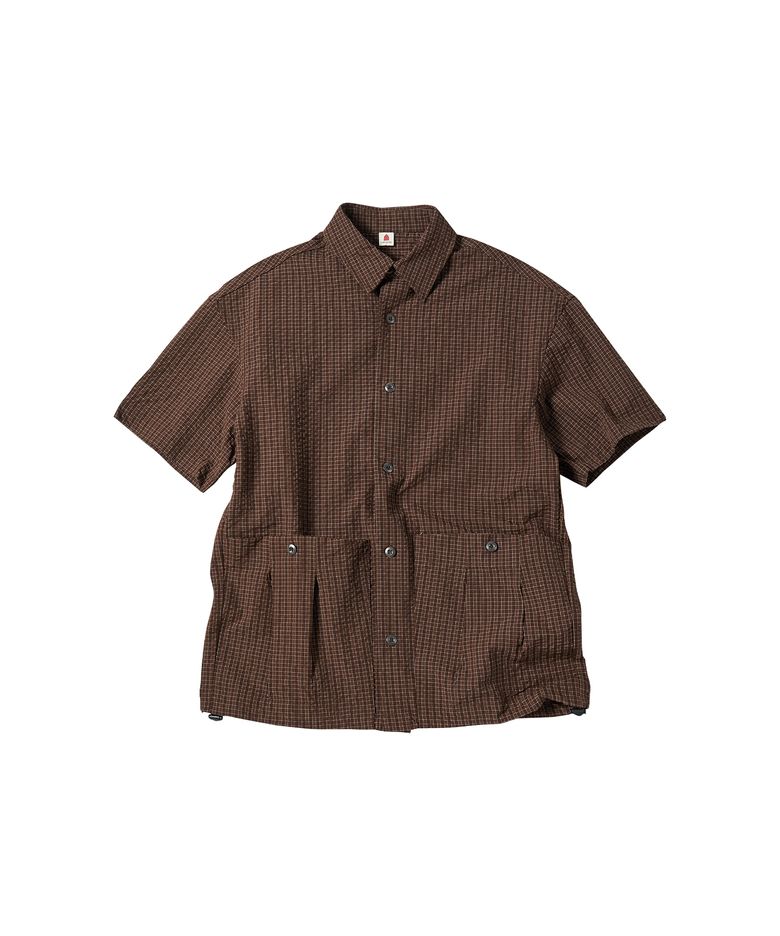 CHECK HALF SHIRTS [BROWN]