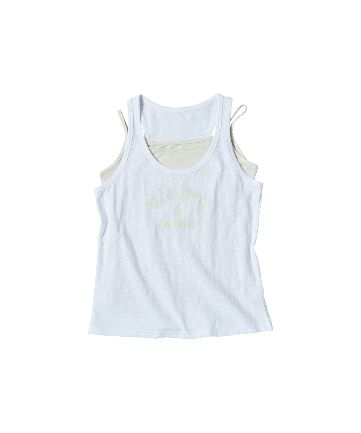 꼬모니노즈(COMONINOZ) W CRACK SLEEVELESS SET [IVORY]