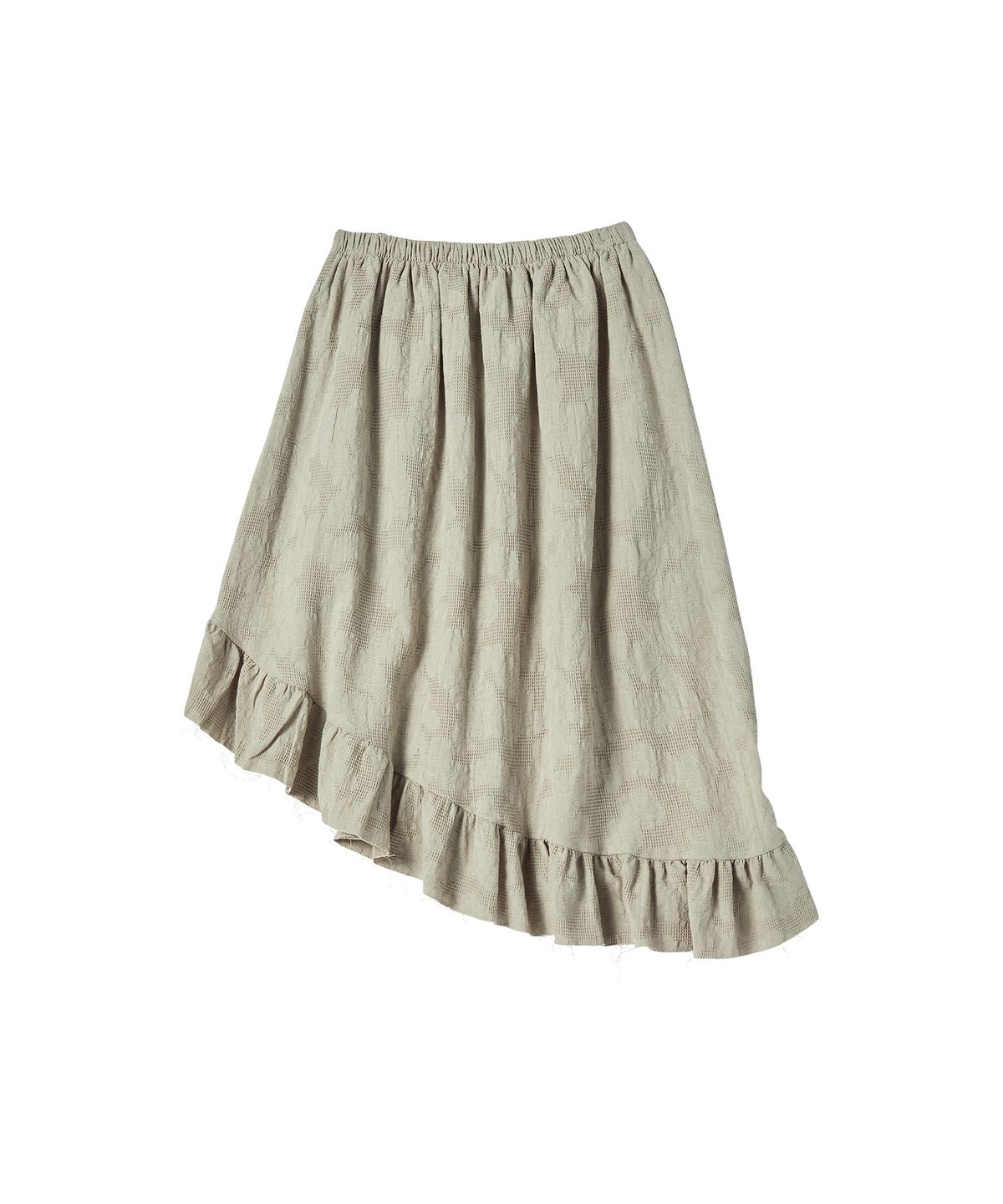 꼬모니노즈(COMONINOZ) W JACQUARD FRILL SKIRT [KHAKI]