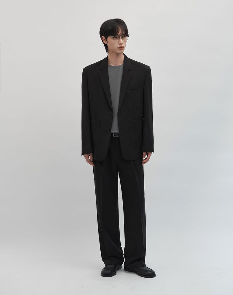[SET UP] 오르도 세미 오버핏 싱글 셋업 수트 [블랙]