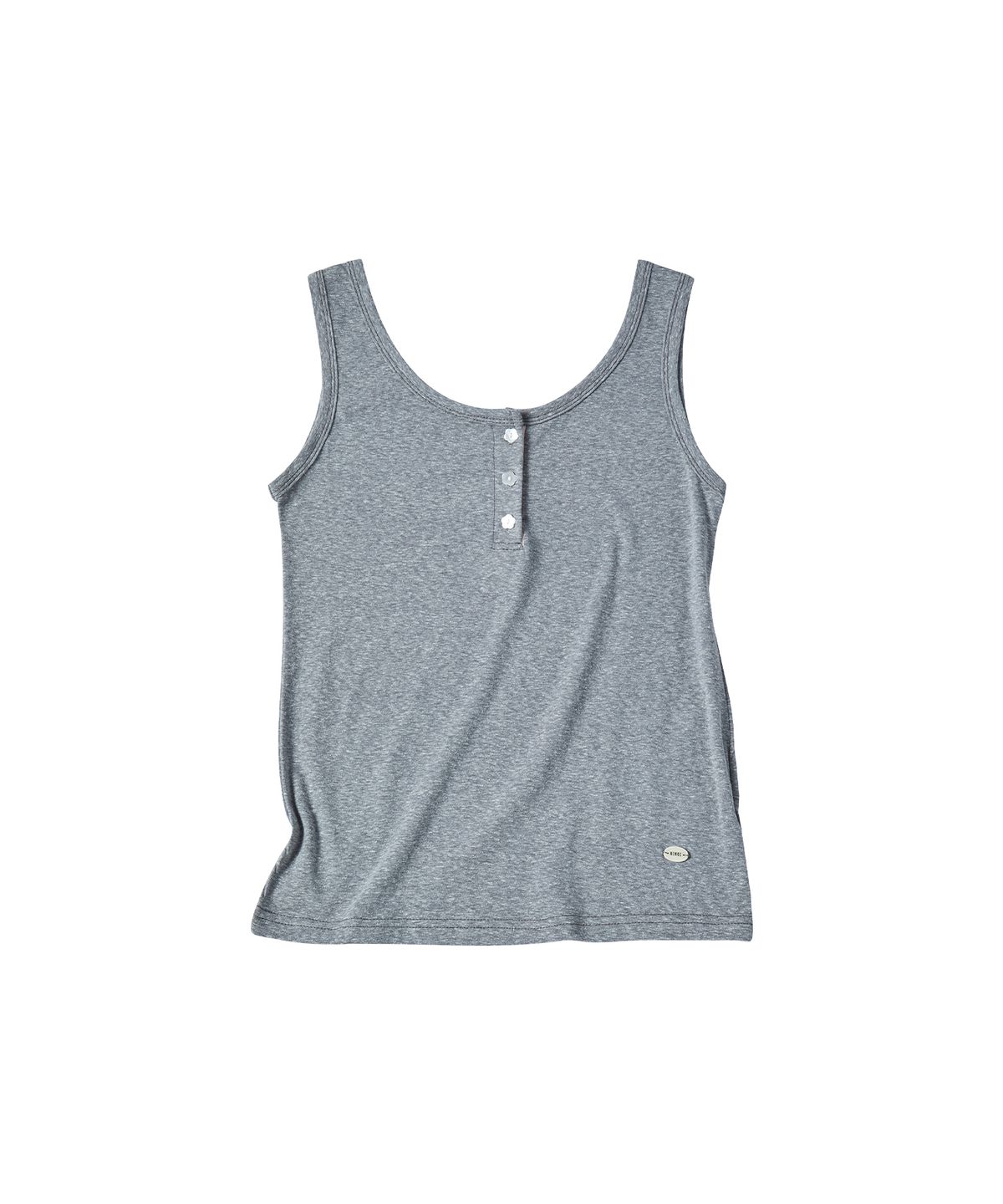 꼬모니노즈(COMONINOZ) W FLOWER BUTTON SLEEVELESS [GRAY]