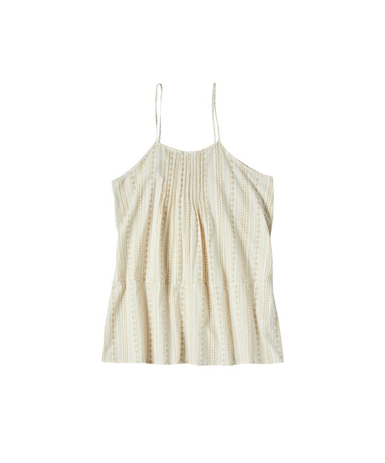 W FLOWER PINTUCK ONE-PIECE [BEIGE]