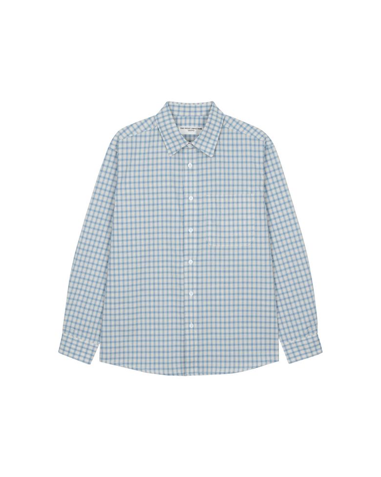 Gingham Check Shirt, sky-blue