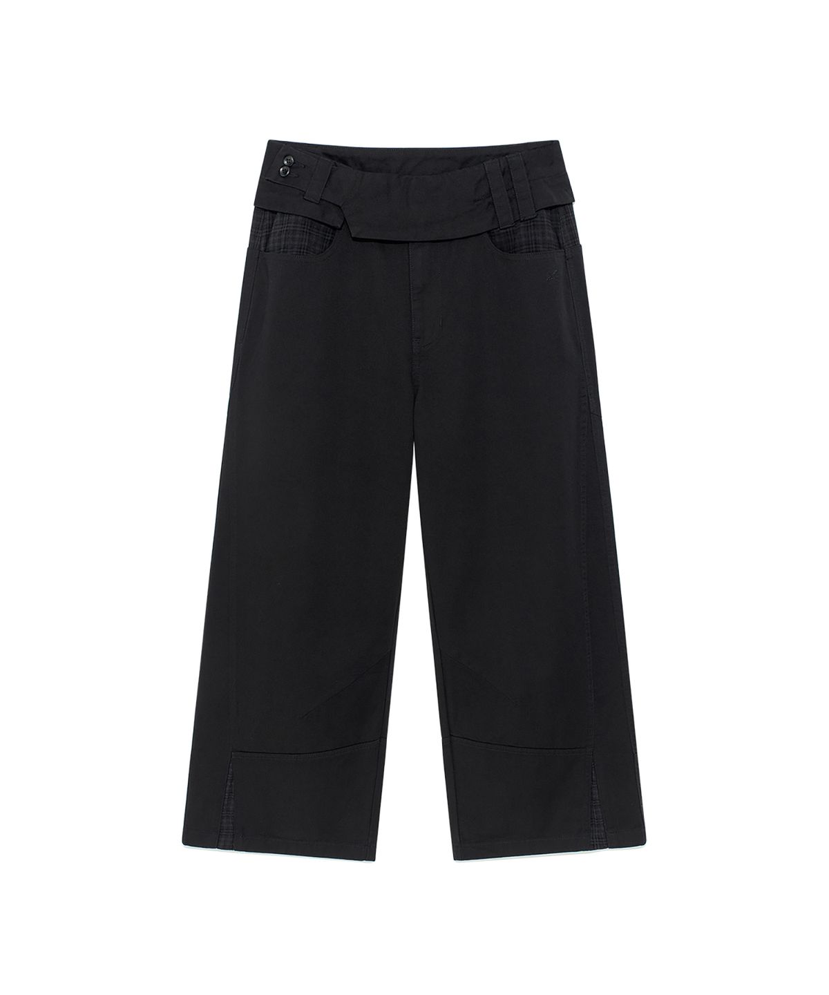 더콜디스트모먼트(THE COLDEST MOMENT) TCM belted check panel pants (black)