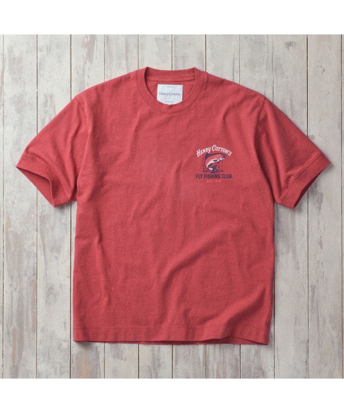 헨리코튼(HENRY COTTONS) [Fly Fishing Club] Artwork Round T-Shirt AZTAM26210REX