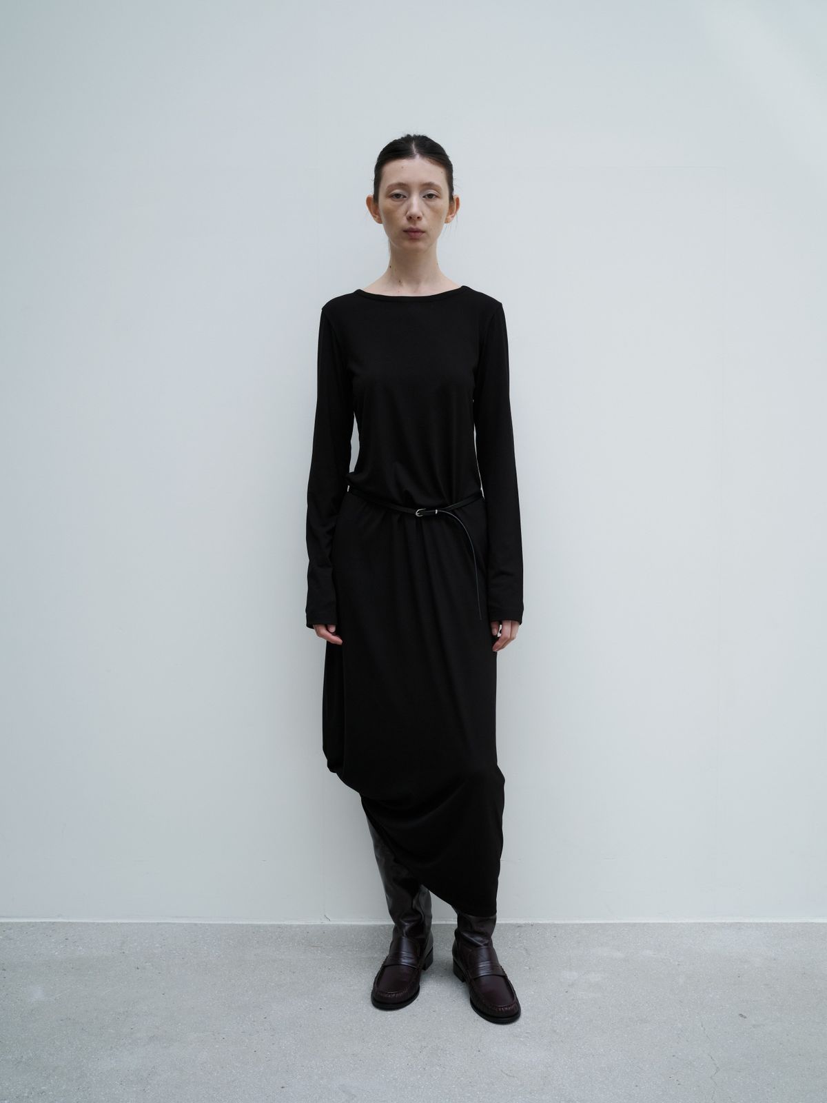 잡화룸(JABHUAROOM) MAXI TAG DRESS, (BLACK)