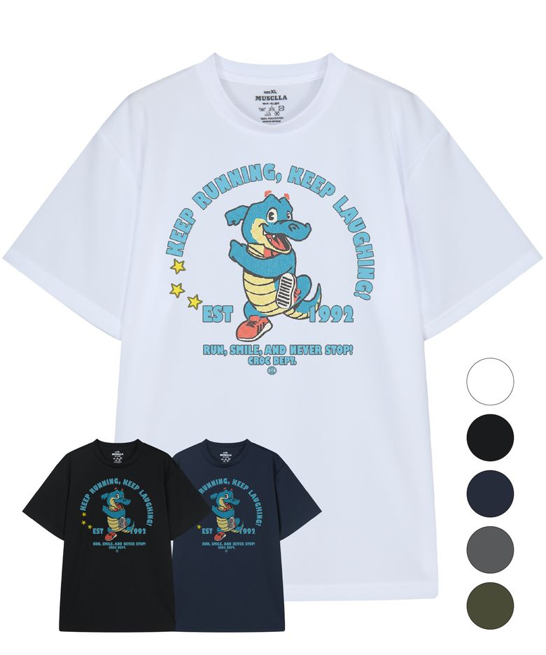 러닝 크록 기능성 반팔 티셔츠 (5color)