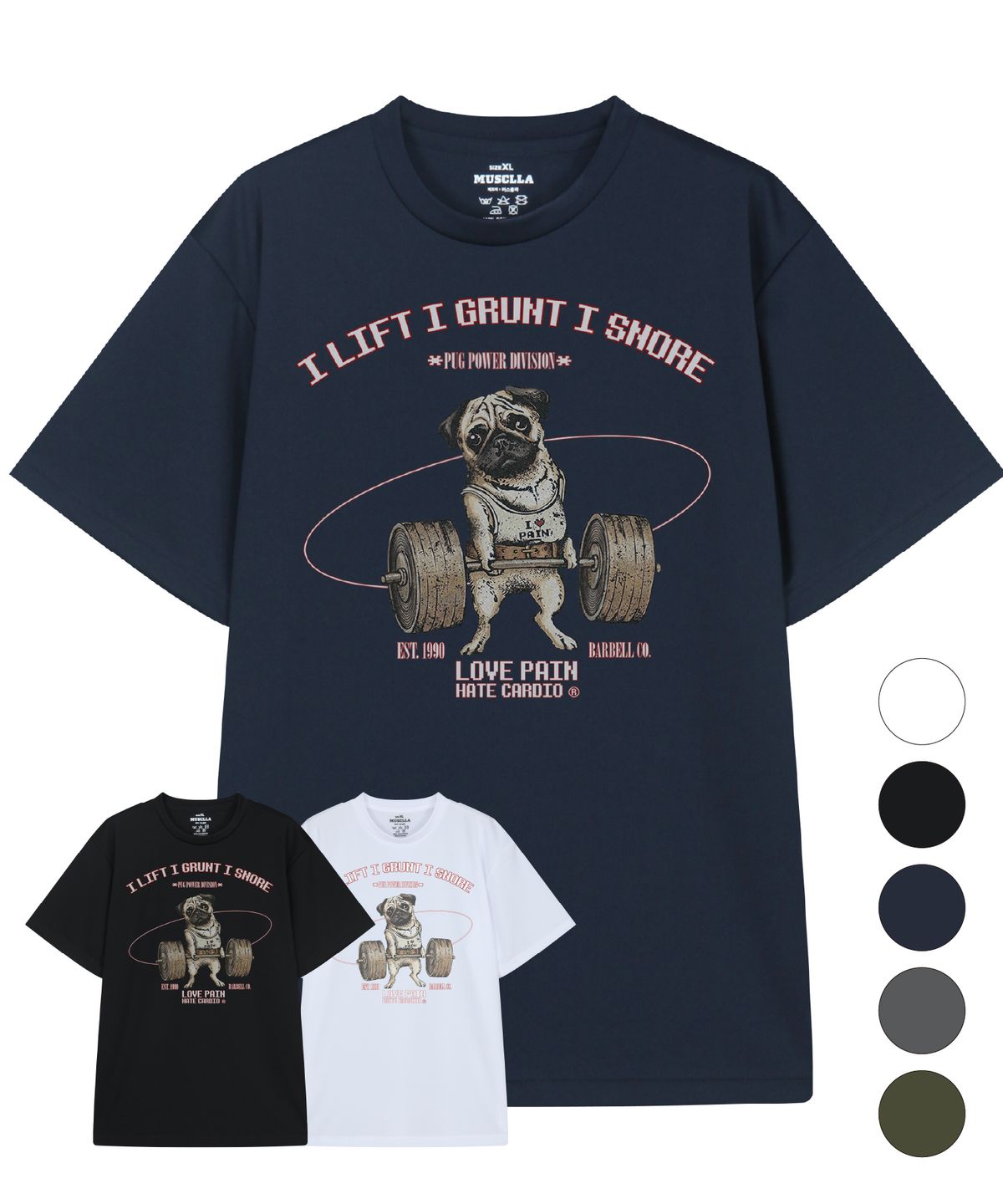 드리프트아웃(DRIFTOUT) 퍼그 파워 기능성 반팔 티셔츠 (5color)