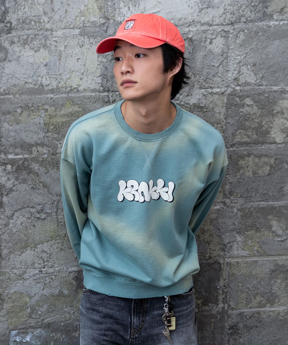 크래키(KRAKKI) [Unisex] Round Logo Sweatshirt_L/Green [KR265PUW412]