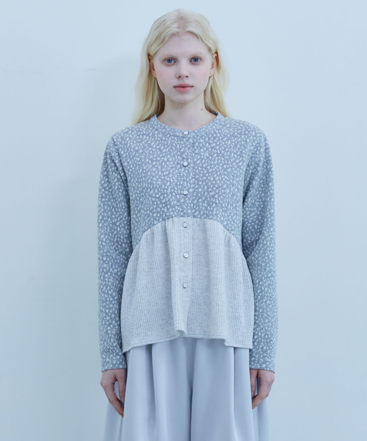 테레루(TERERU) Flare Line Cardigan Gray