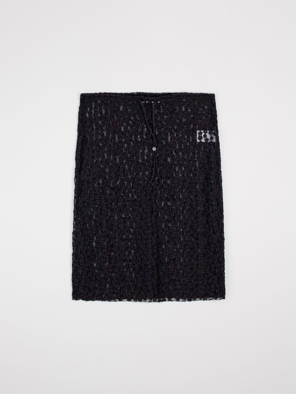 플라드주르(PLATDUJOUR) Lace skirt (Black)