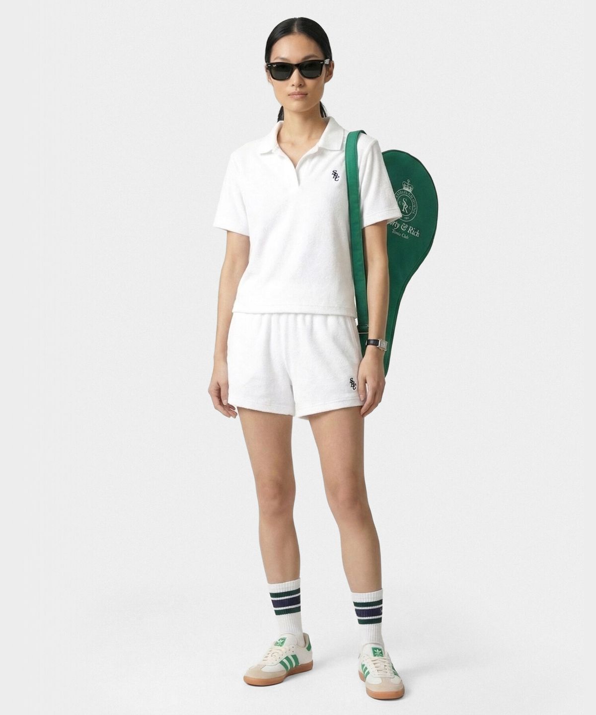 스포티앤리치(SPORTY&RICH) SRC 테리 폴로 셔츠 화이트 R265AW2002