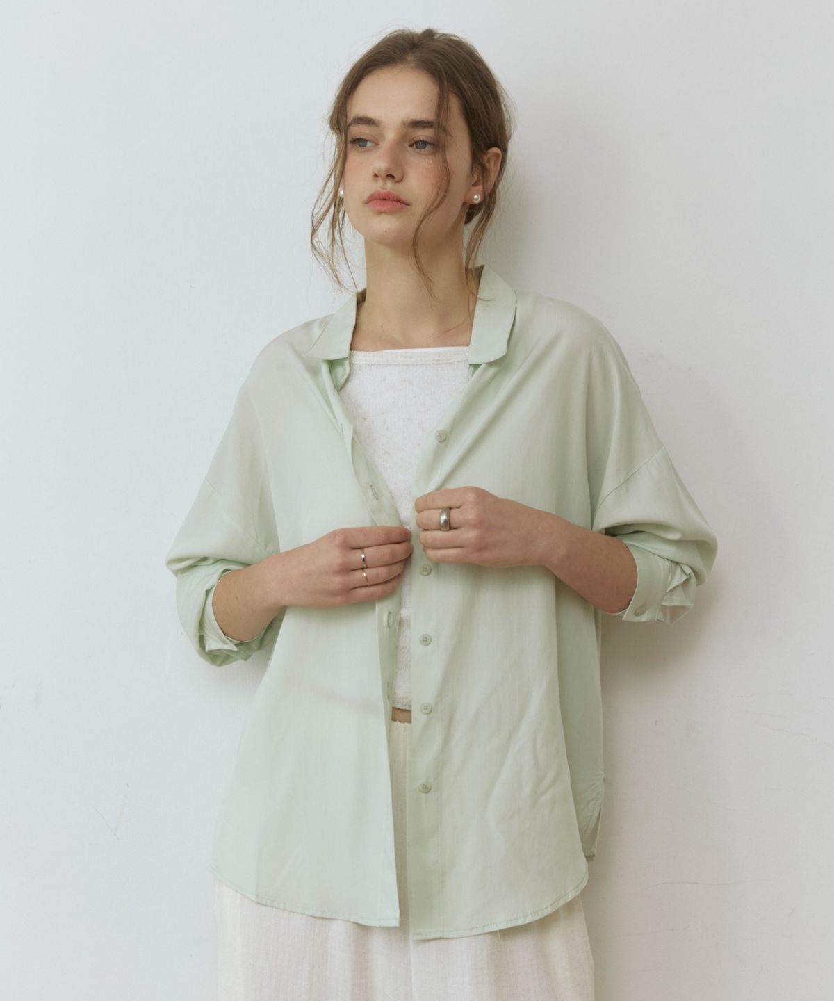 어다울(ADAUL) Soft overfit shirts - mint