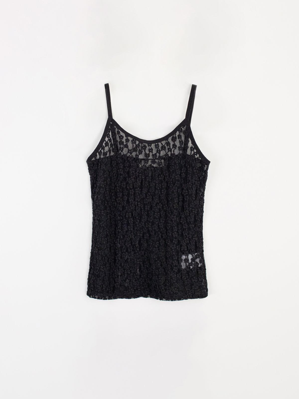 플라드주르(PLATDUJOUR) Lace sleeveless (Black)