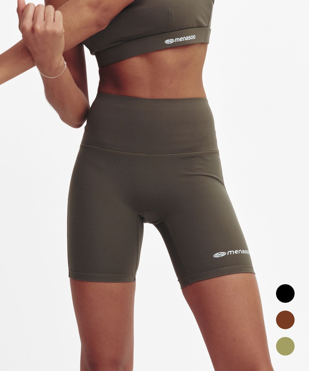 미나수(MENASOO) High Waisted Biker Leggings