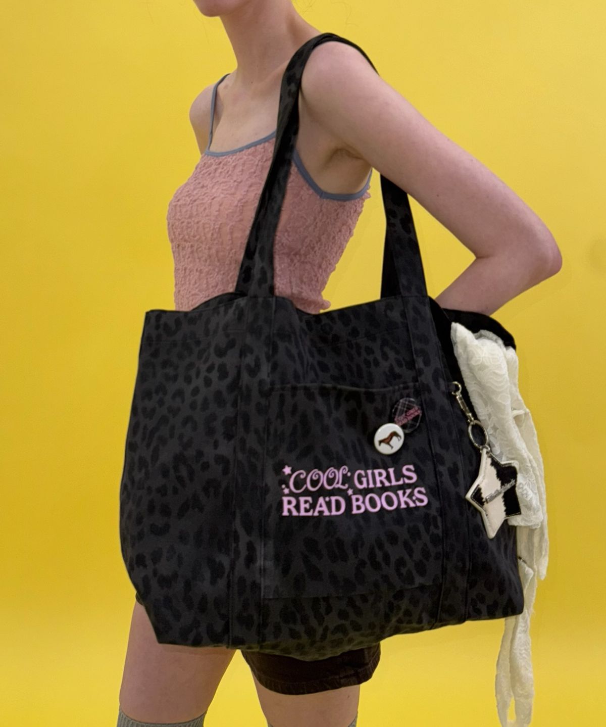 필인더블랭크(FILLINTHEBLANK) Jane Leopard Eco Bag (charcoal)