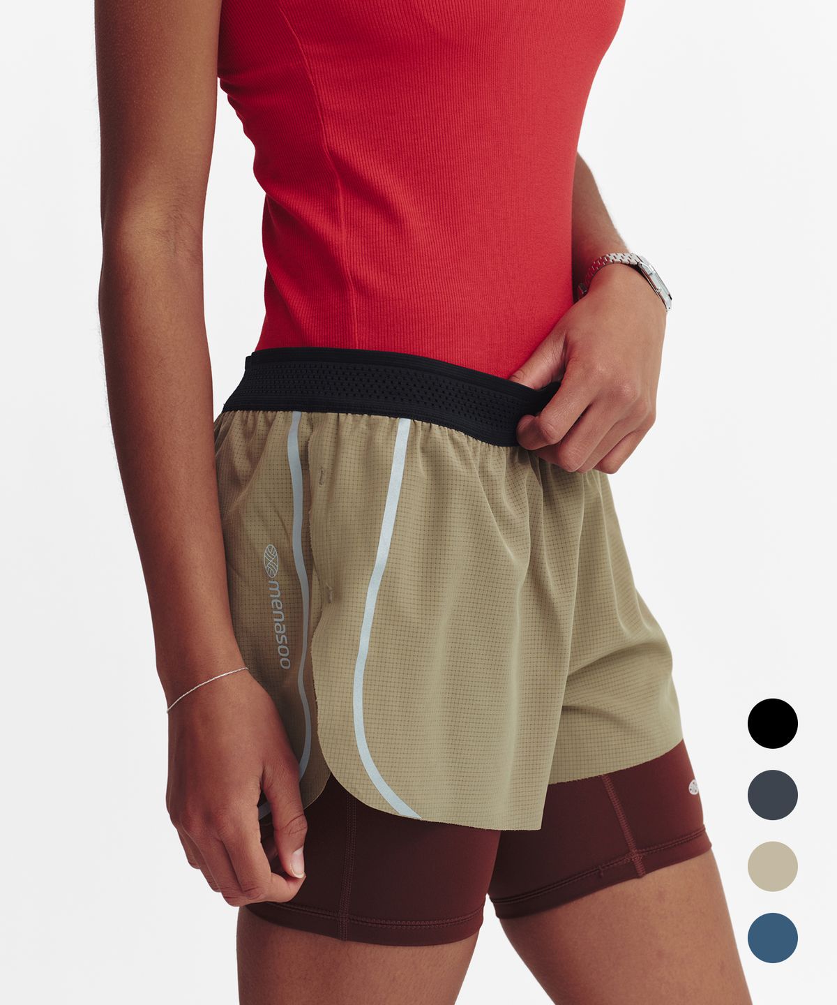 미나수(MENASOO) Side Line Running Shorts
