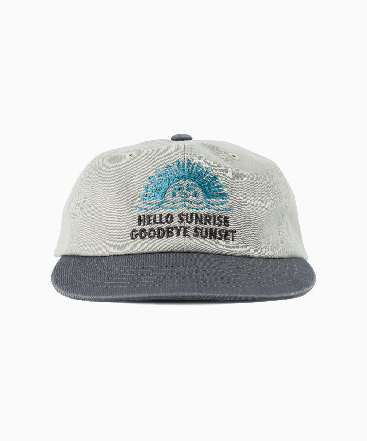 헬로 선라이즈(HELLO SUNRISE) 90s Logo 6Panel Cap_Light Gray & Charcoal