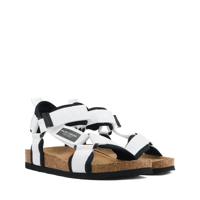 [UNISEX] 레타 텍스타일 어퍼 루버솔 샌들 화이트 PJR-A00951-WHT