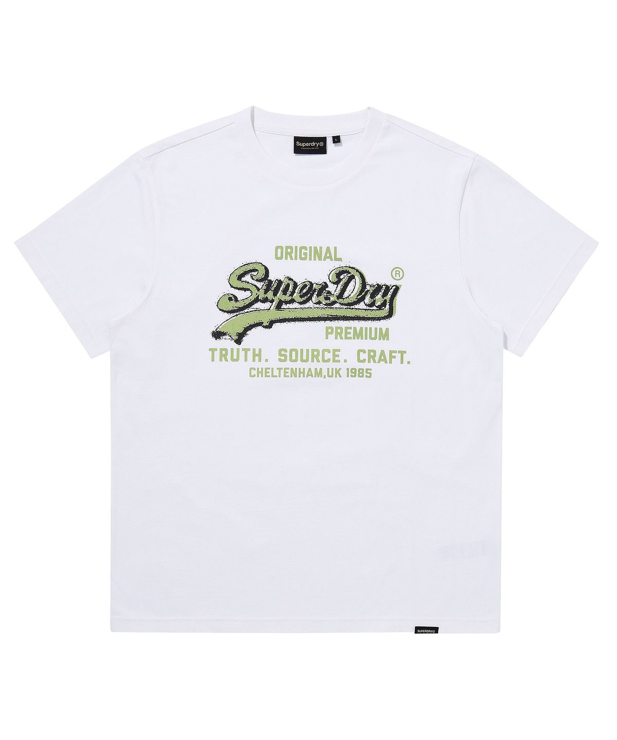 슈퍼드라이(SUPERDRY) 스프레이드 빈티지 로고 티셔츠 화이트 SDUISCP91WHT