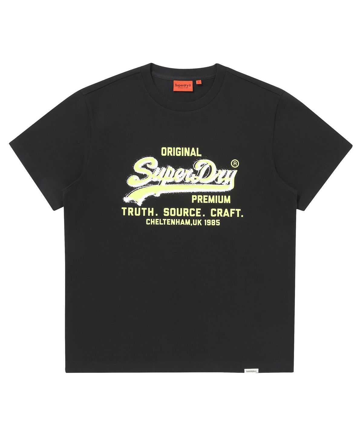 슈퍼드라이(SUPERDRY) 스프레이드 빈티지 로고 티셔츠 블랙 SDUISCP91BLK