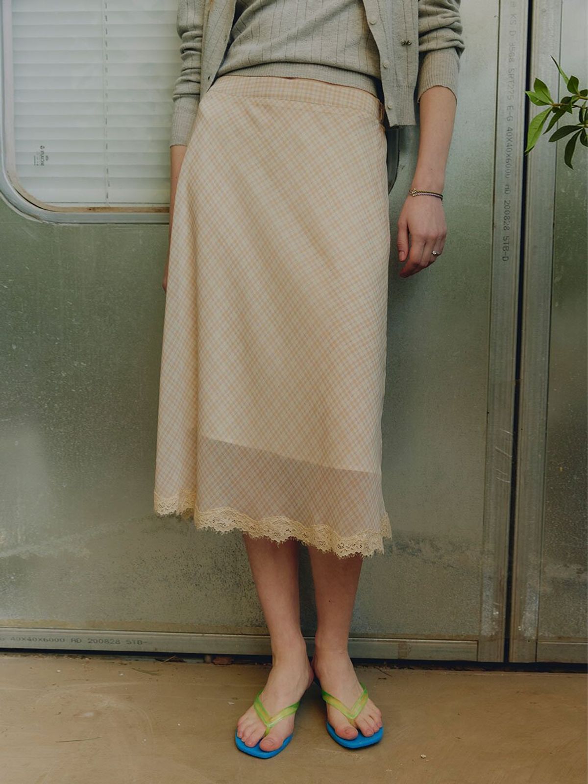 뮈뮈에르(MUEMUER) Velia A-Line Skirt MU2633SK303M_LIGHT ORANGE