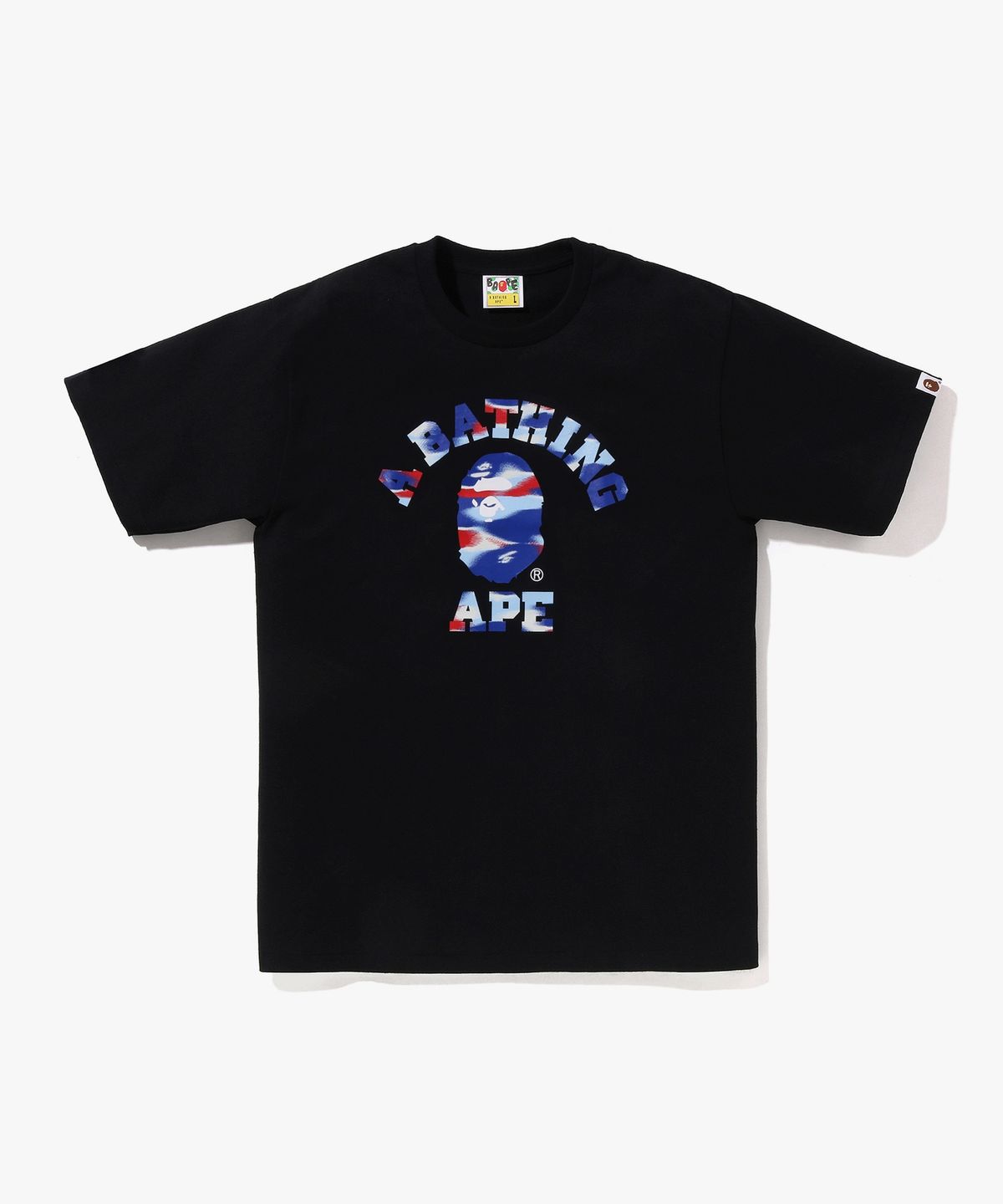 베이프(BAPE) 스크린 카모 콜리지 티셔츠(M) BLACK/BLUE