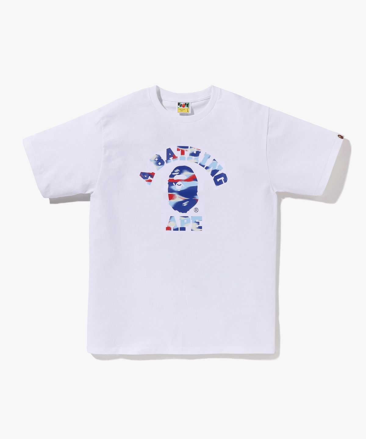 베이프(BAPE) 스크린 카모 콜리지 티셔츠(M) WHITE/BLUE