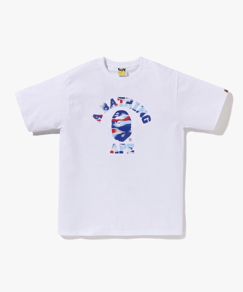 스크린 카모 콜리지 티셔츠(M) WHITE/BLUE