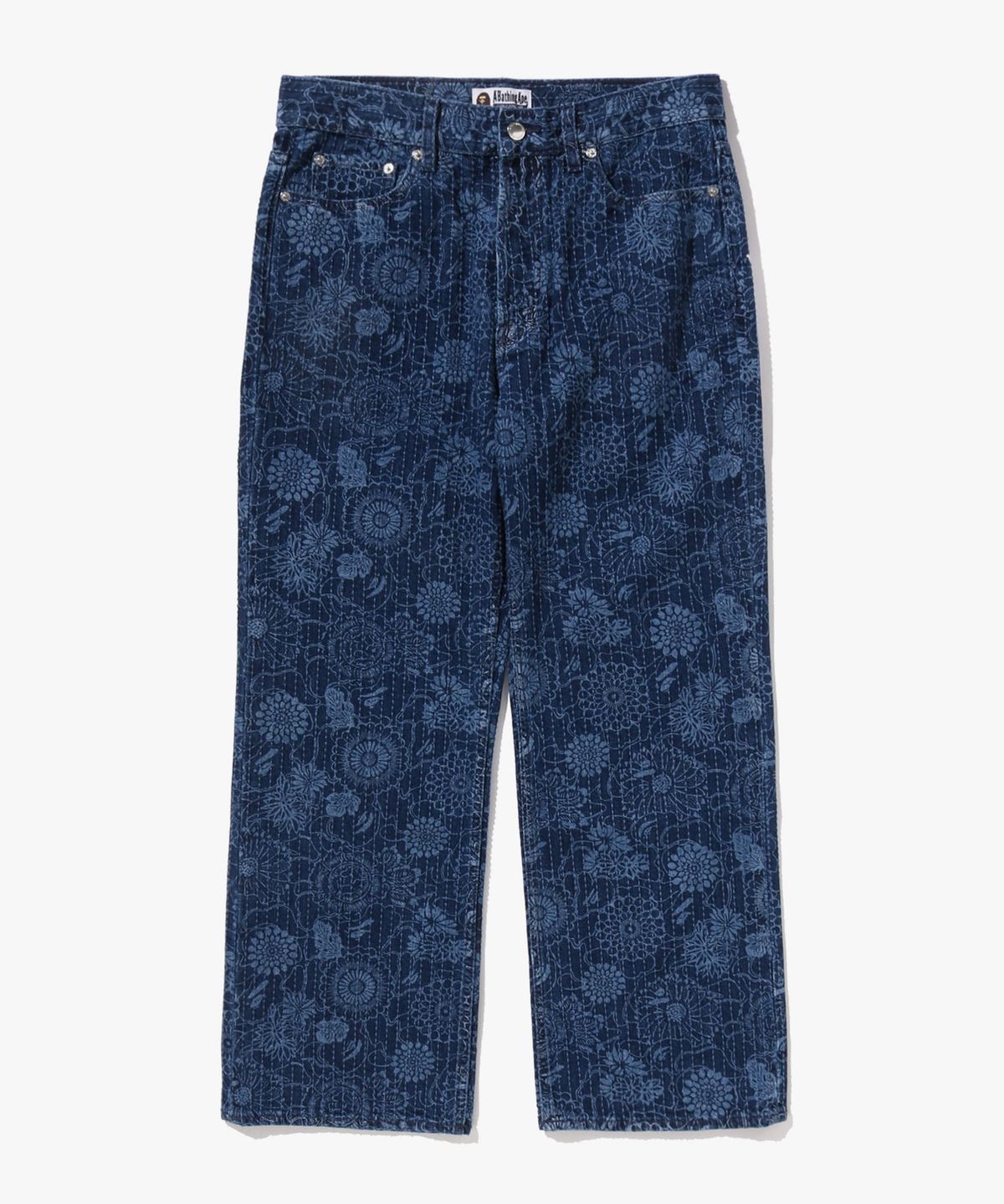 베이프(BAPE) 재패니즈 인디고 아트 카모 릴렉스드 핏 데님 팬츠(M) INDIGO