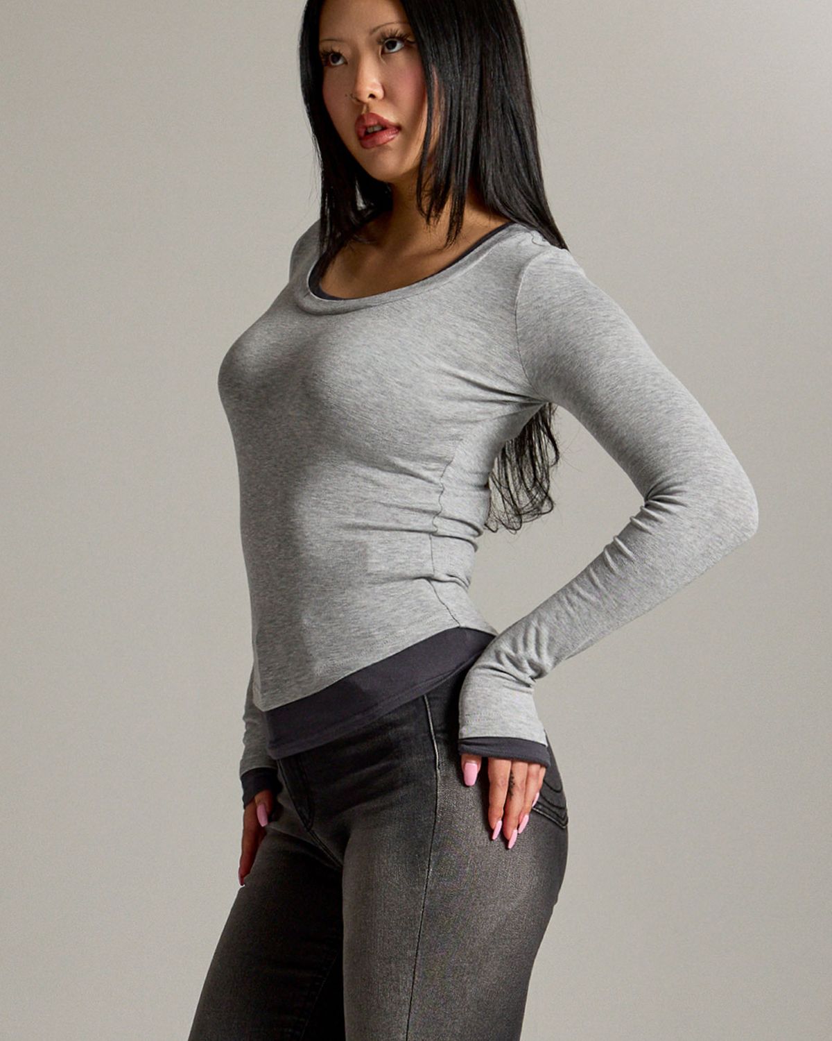 쿨시스(COOLSIS) CS SOFT LAYERED TOP-067 (GRAY)