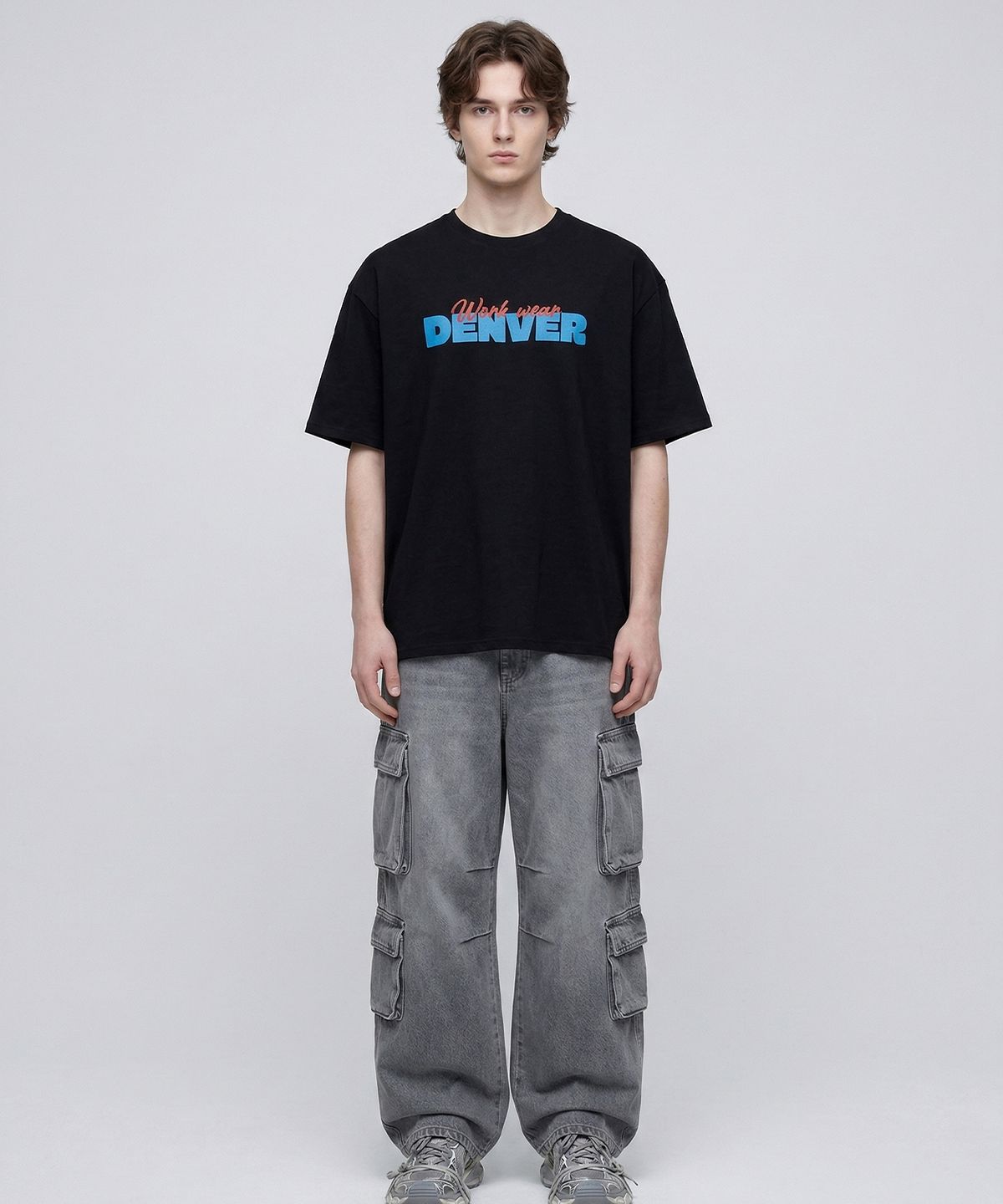 덴버(DENVER) DVT049_덴버 포인트 소로나 오버핏 티셔츠