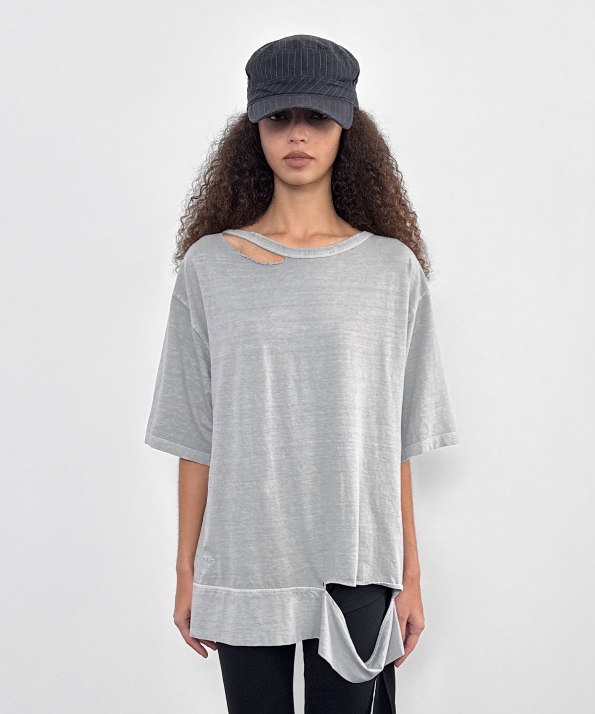 샌드릭(SANDRIC) Overfit Washed Tee_Light grey