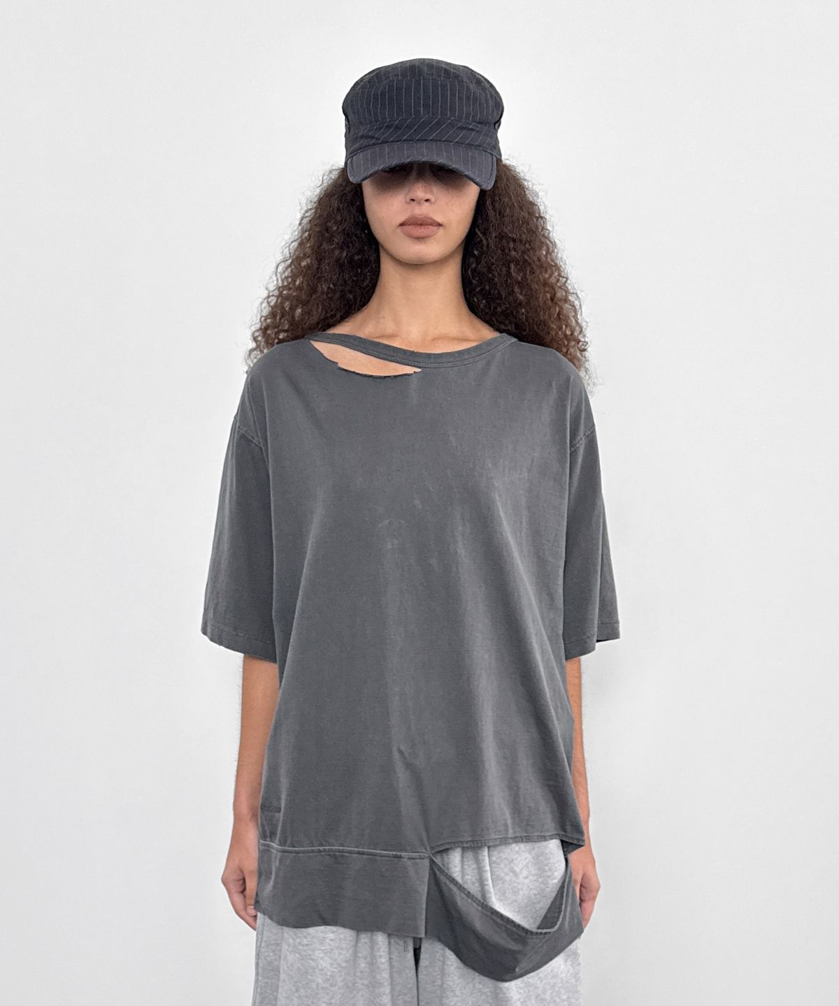 샌드릭(SANDRIC) Overfit Washed Tee_Dark grey