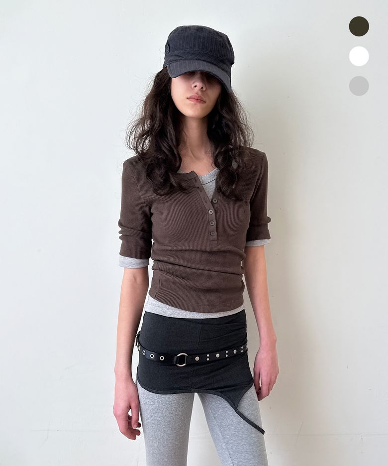 LINE.01 henley neck tee_3color