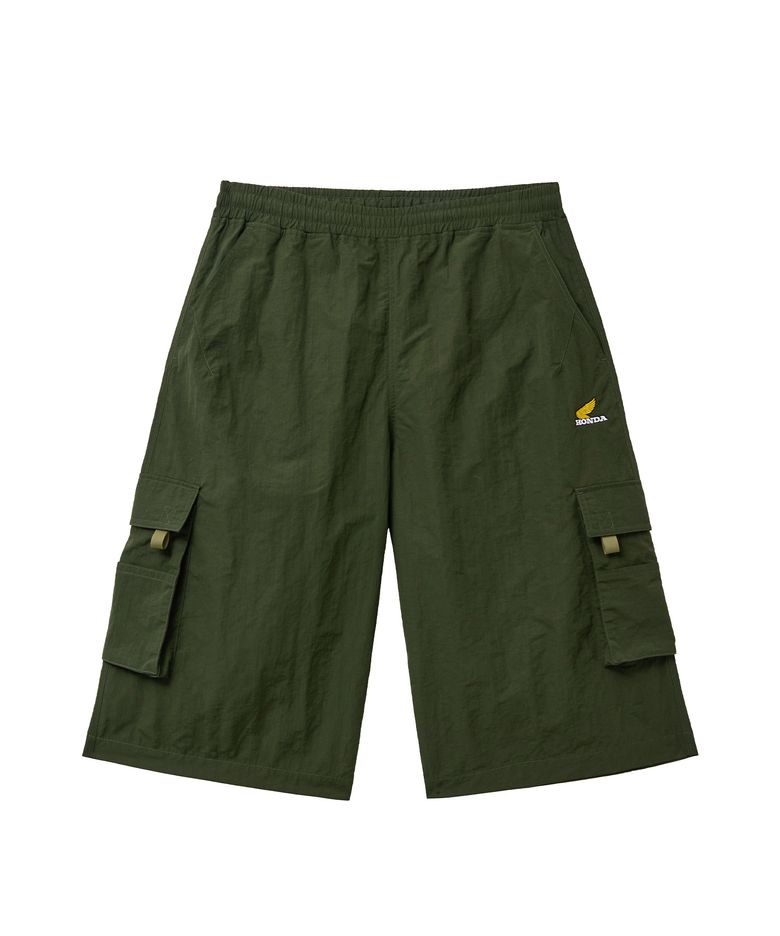 Nylon Cargo Bermuda Shorts Khaki