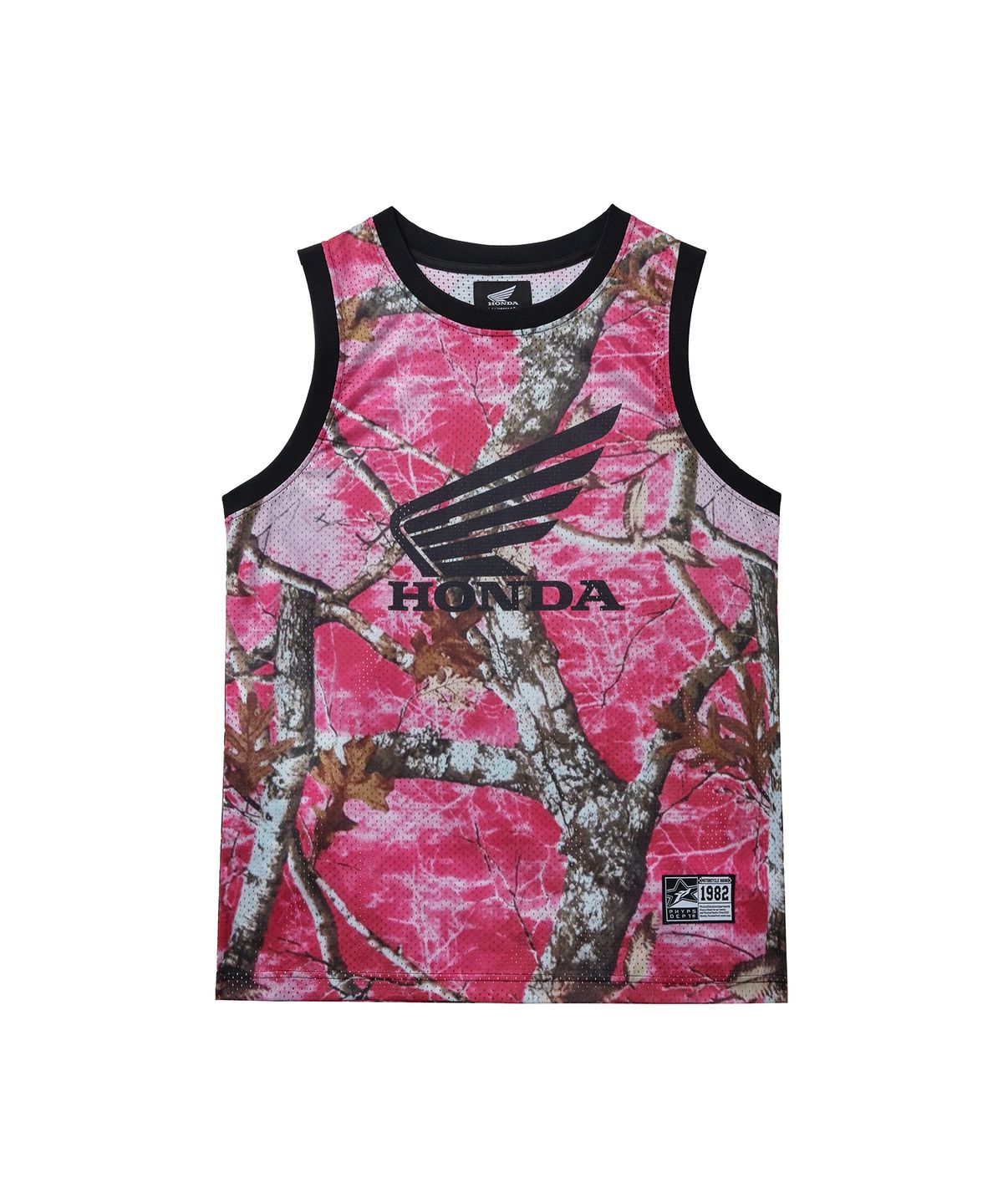 핍스 모터사이클(PHYPS MOTORCYCLE) Original Wing Logo Camo Mesh Sleeveless Pink