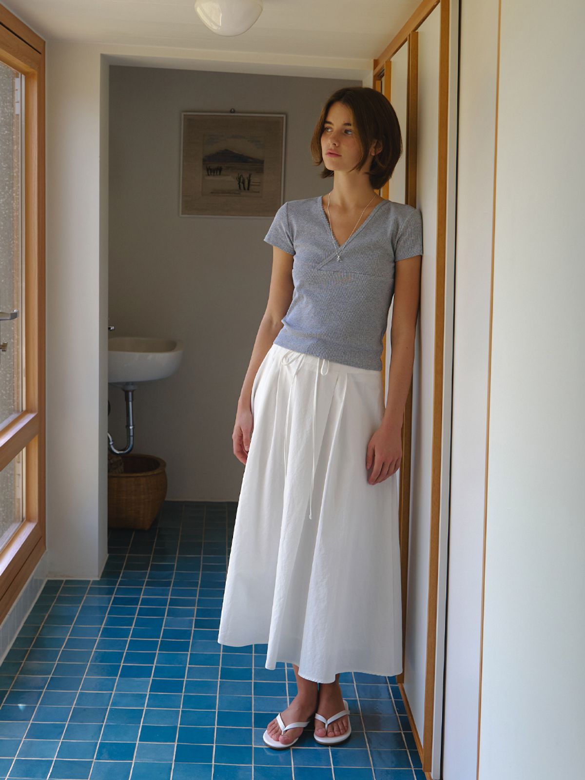 리엘(RE L) Via flare skirt (white)