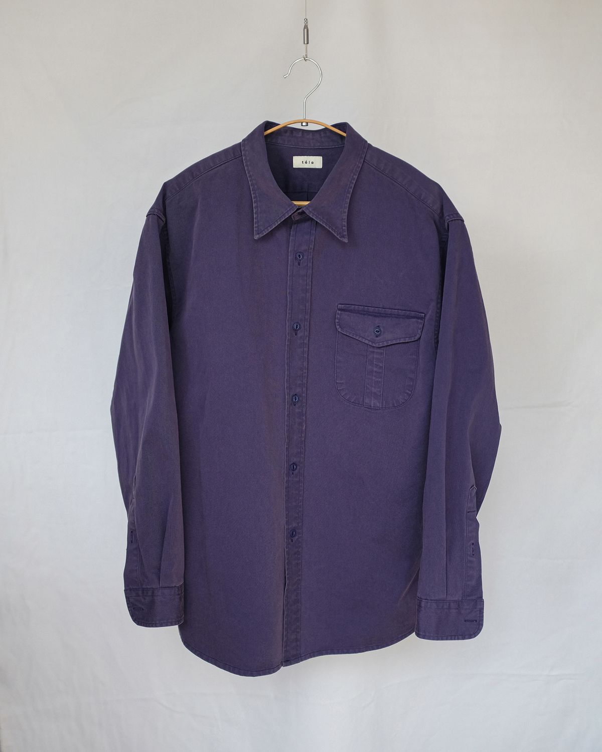 뗄라(TELA) Officer Shirt_Washed Violet