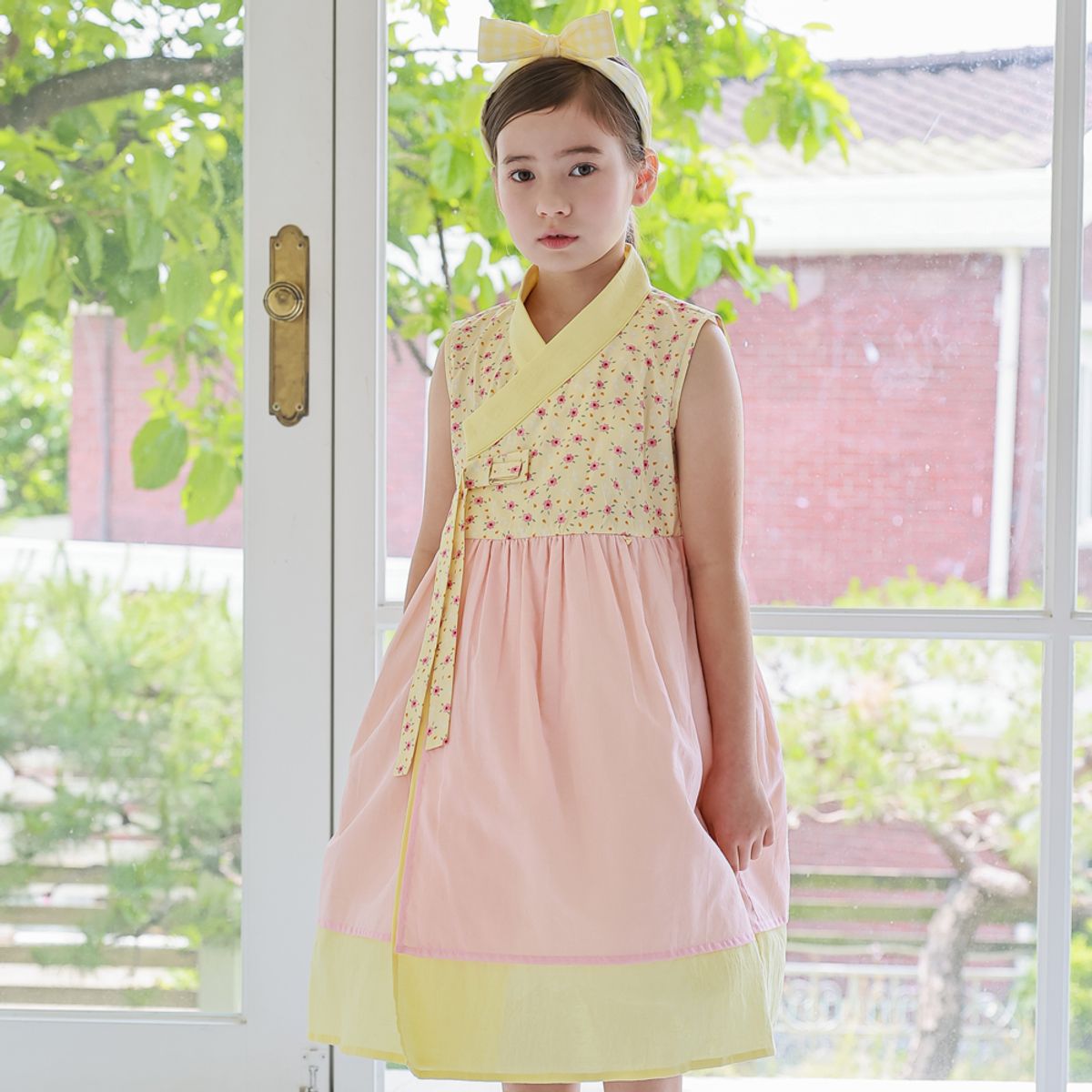 하랑한복(HARANG HANBOK) 노랑뎅이 아동 생활한복 원피스