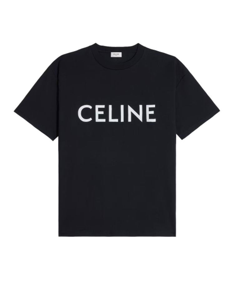 [셀린느] 루즈 티셔츠 코튼 저지 - 블랙/화이트