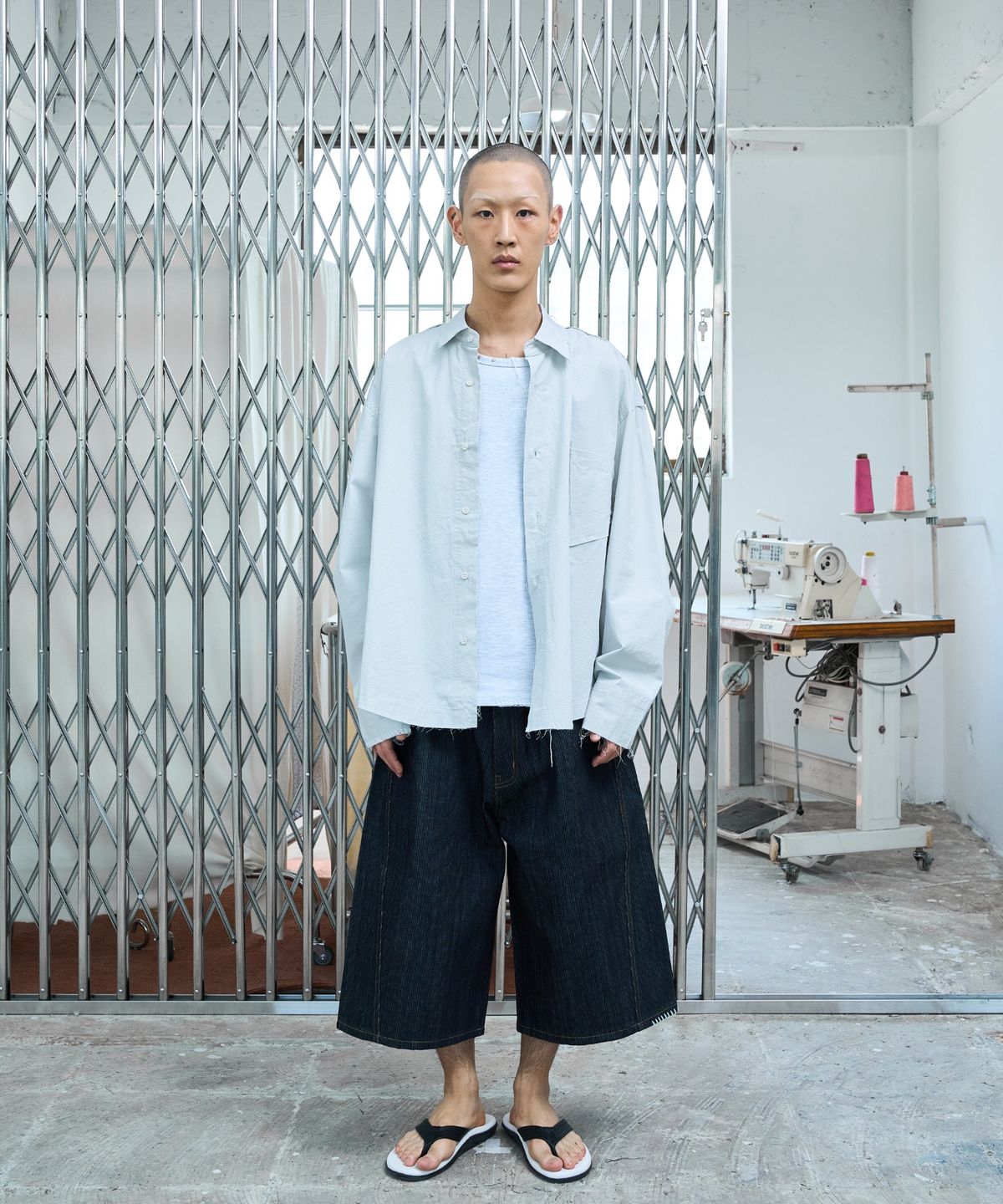노쿨러스(NOSCOULEURS) UL COTTON SHIRTS 03 LIGHT GREY