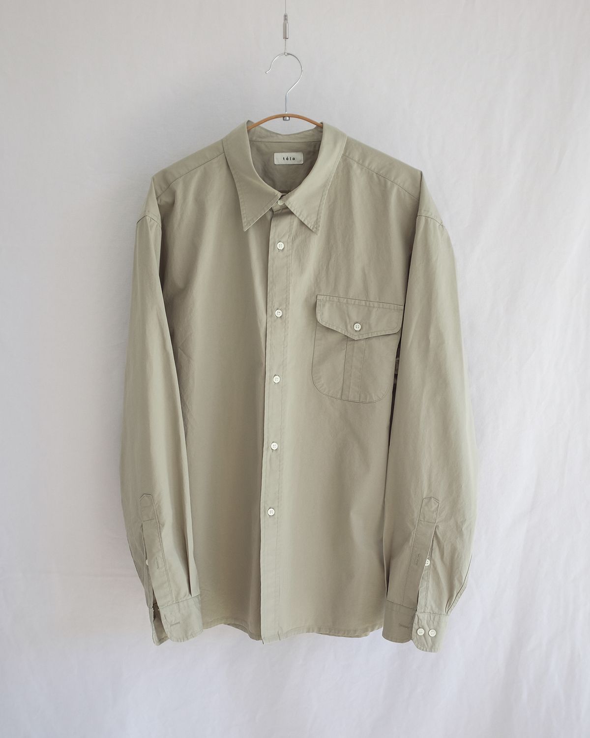 뗄라(TELA) Officer Shirt_Sage Green