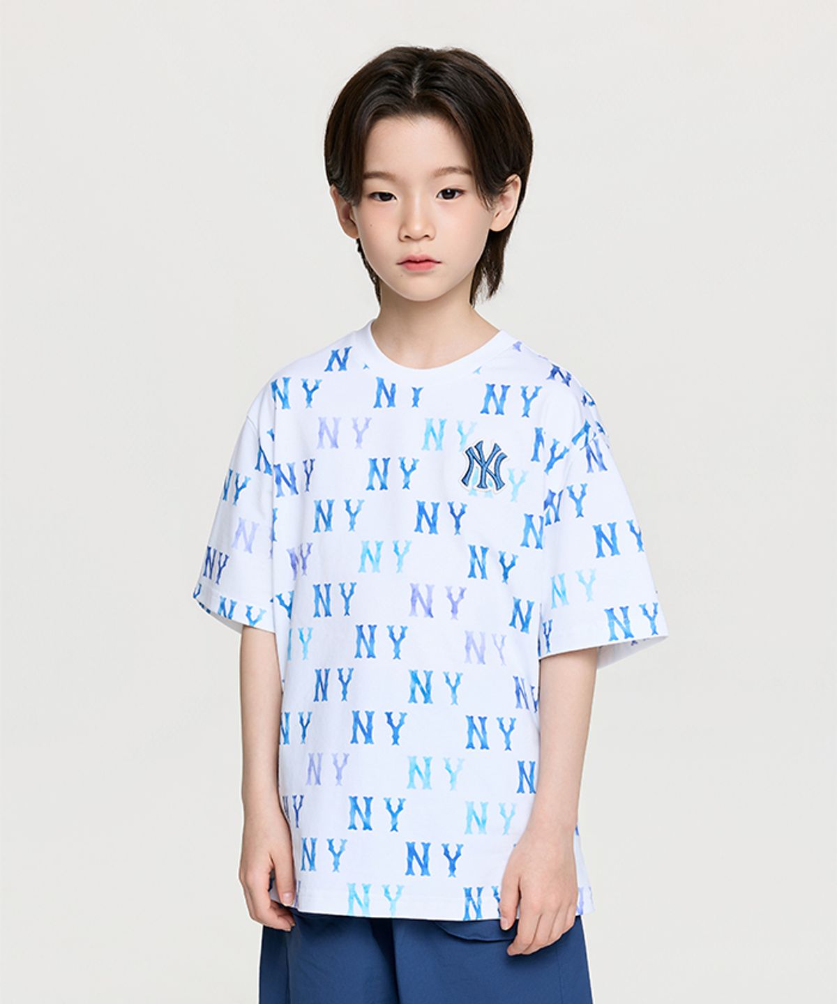 엠엘비 키즈(MLB KIDS) 스포티브 모노그램 전판 티셔츠 NY (Blue)