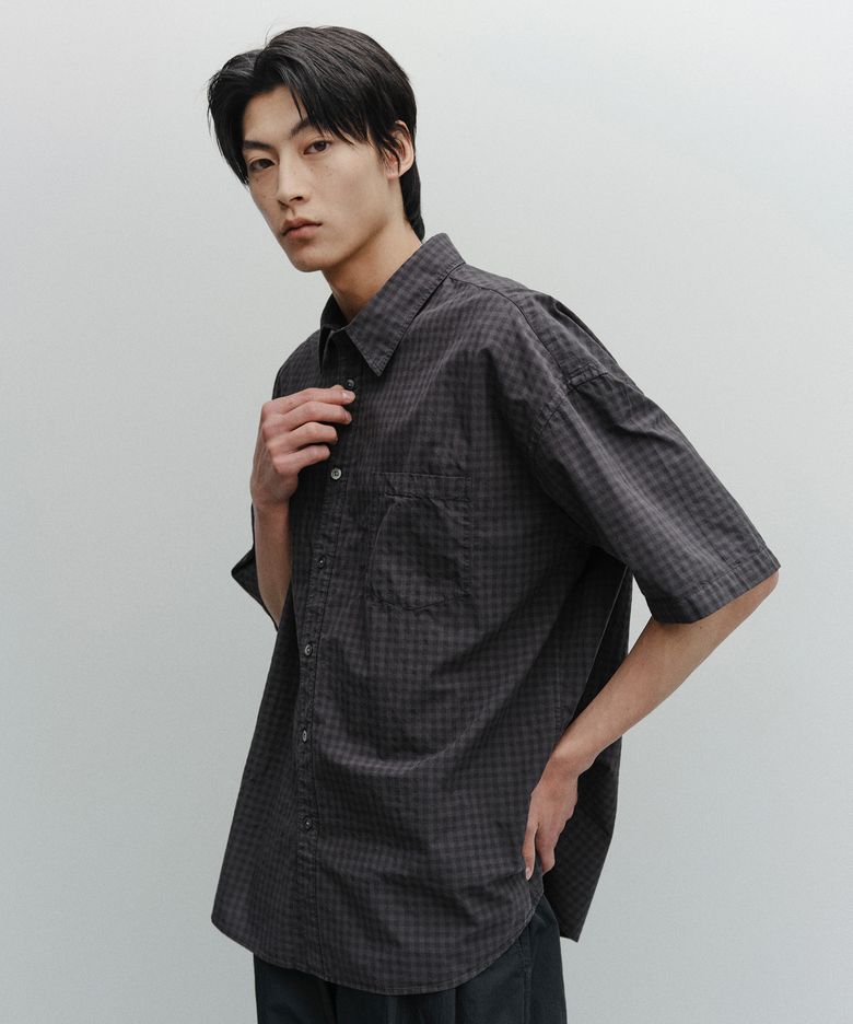Huge Garment Gingham Check Shirt (Sumi)