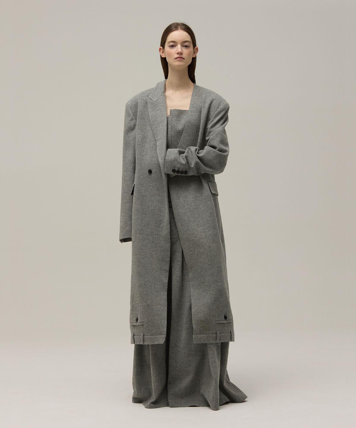 므아므(MMAM) Signature pants detail wool coat